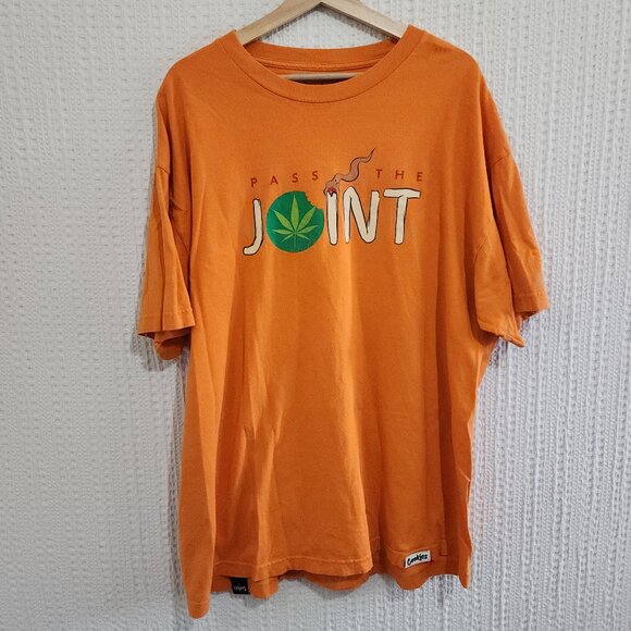 Vintage Cookies Brand Orange Graphic Tee Men Size XXL - Picture 1 of 11